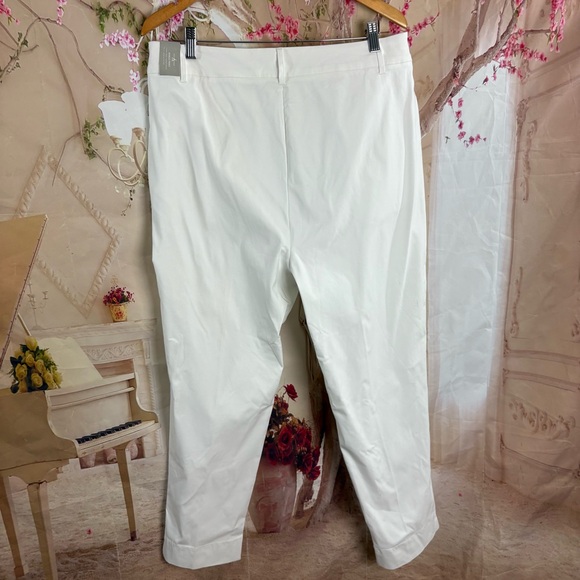 NEW Ashley Stewart Elegant White Ankle Pant - Picture 4 of 9